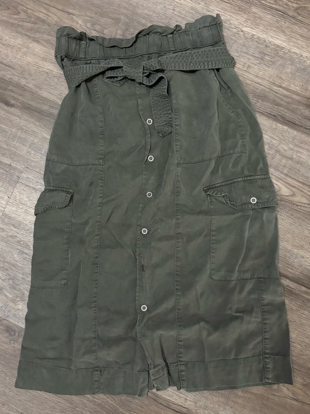 Nicole Miller Olive Green Elastic Waist Skirt